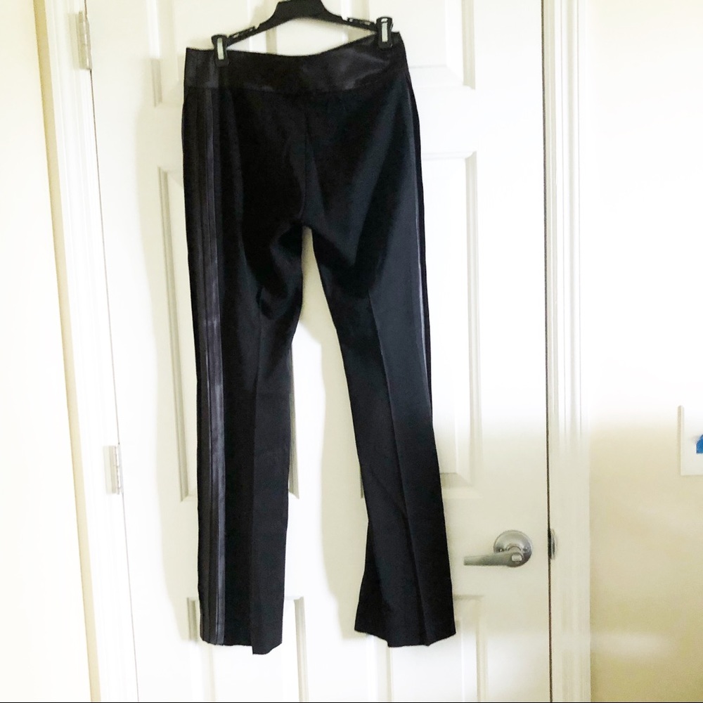 Cache black satin trimmed Tuxedo pants